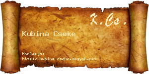 Kubina Cseke névjegykártya